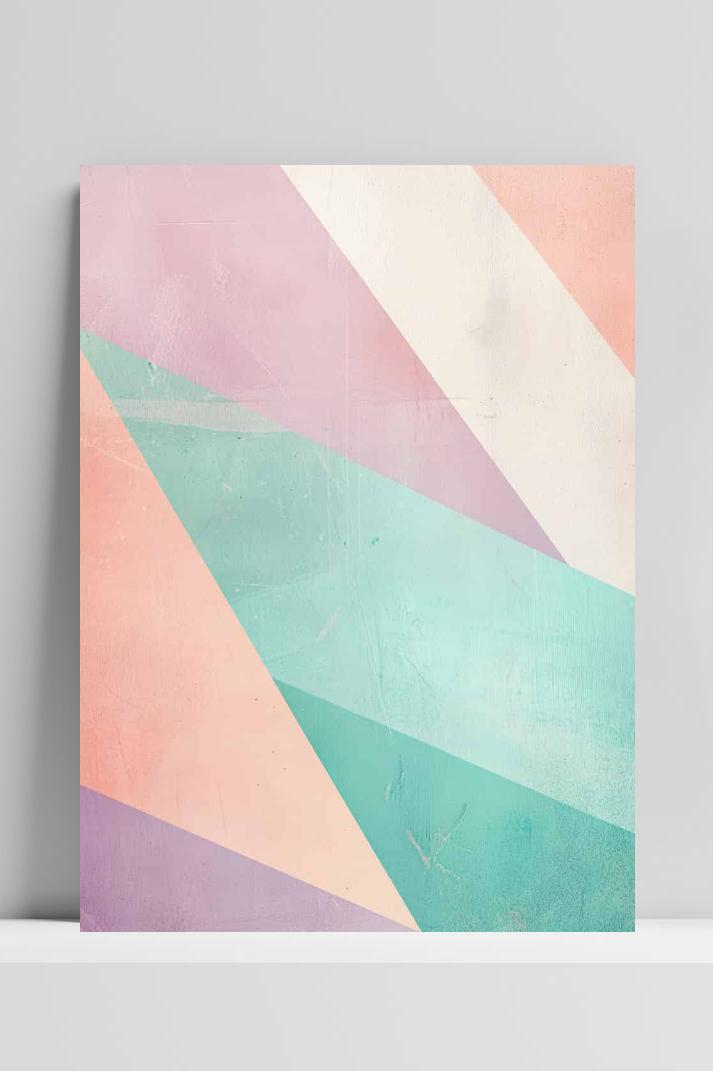 Geometrisch Pastel op 3mm aluminium dibond