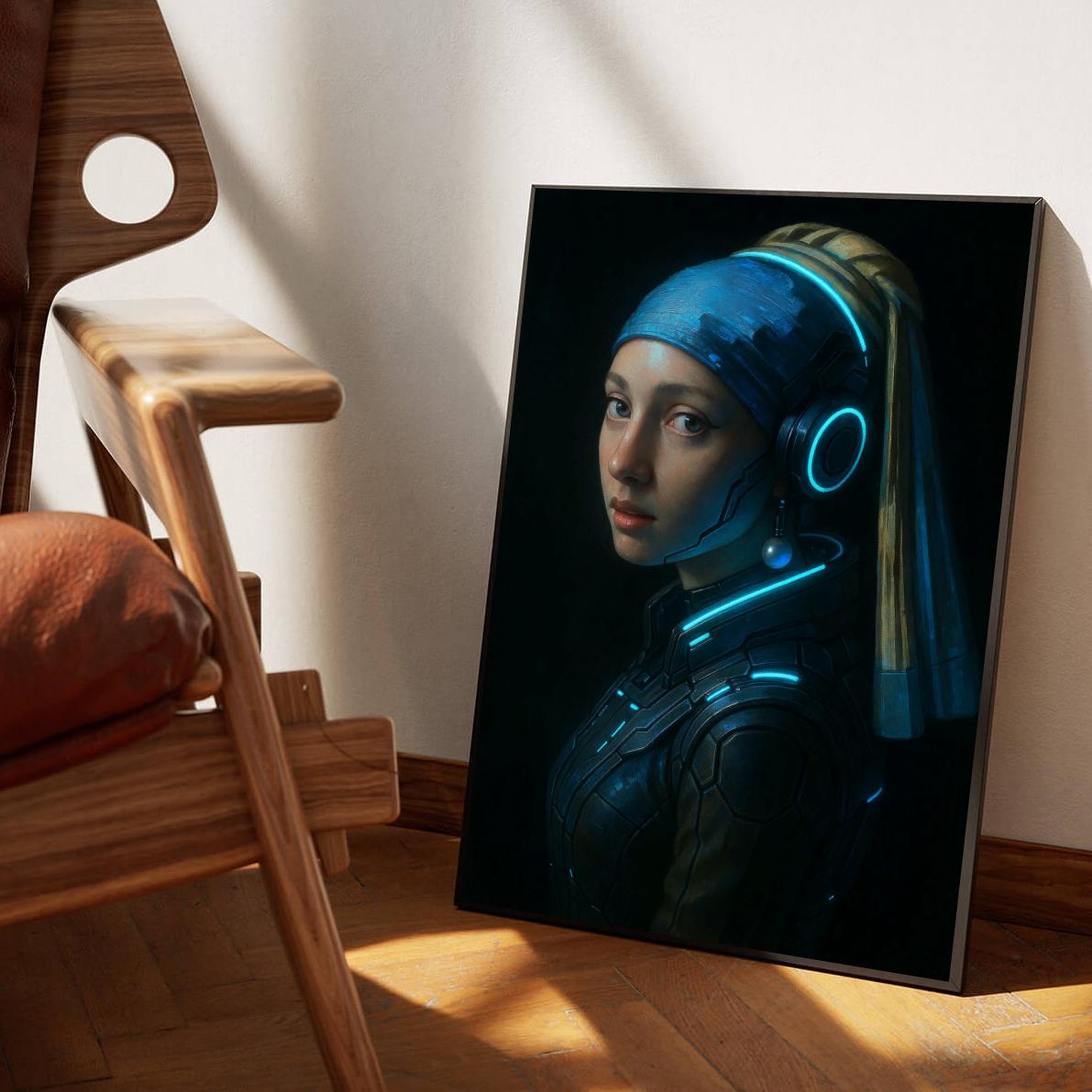 Girl with the Pearl Earring Geïnspireerd Cyborg poster sfeerbeeld 1