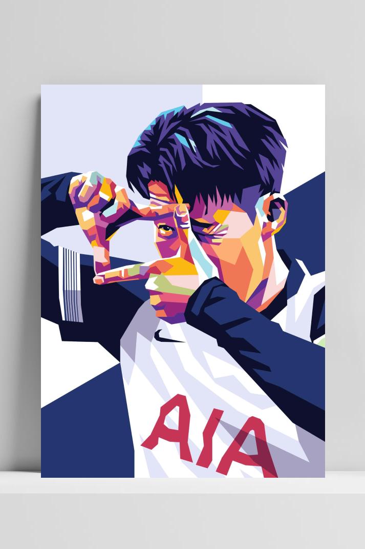 Son Heung-Min op 3mm aluminium dibond
