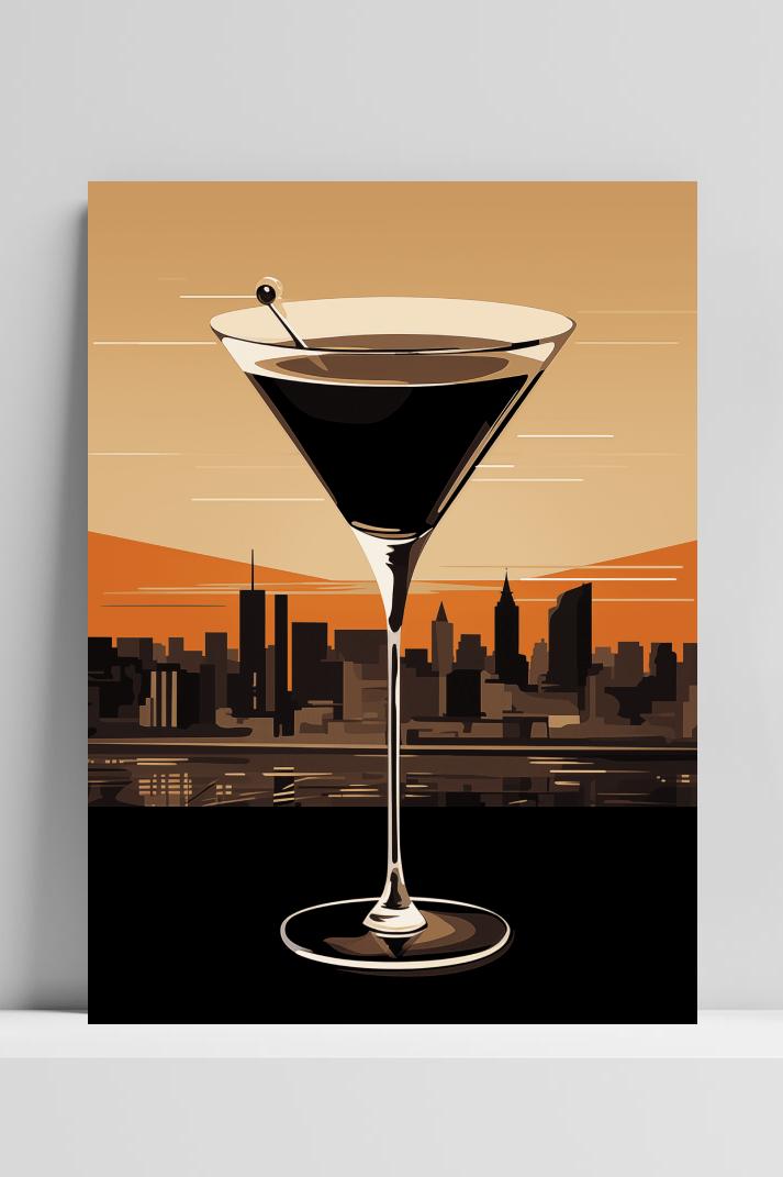 Espresso Martini op 3mm aluminium dibond