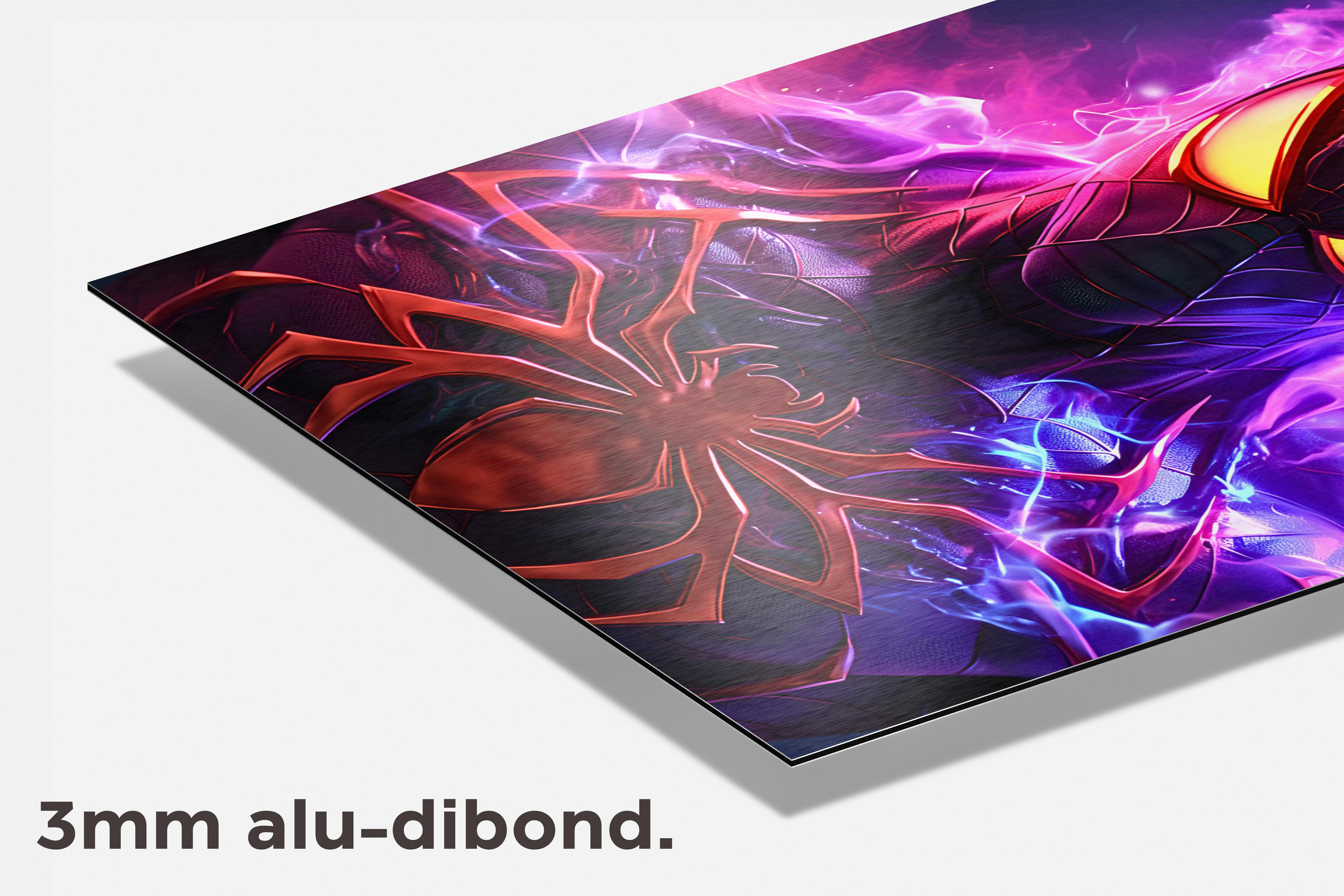 Spiderman Neon dibond detail