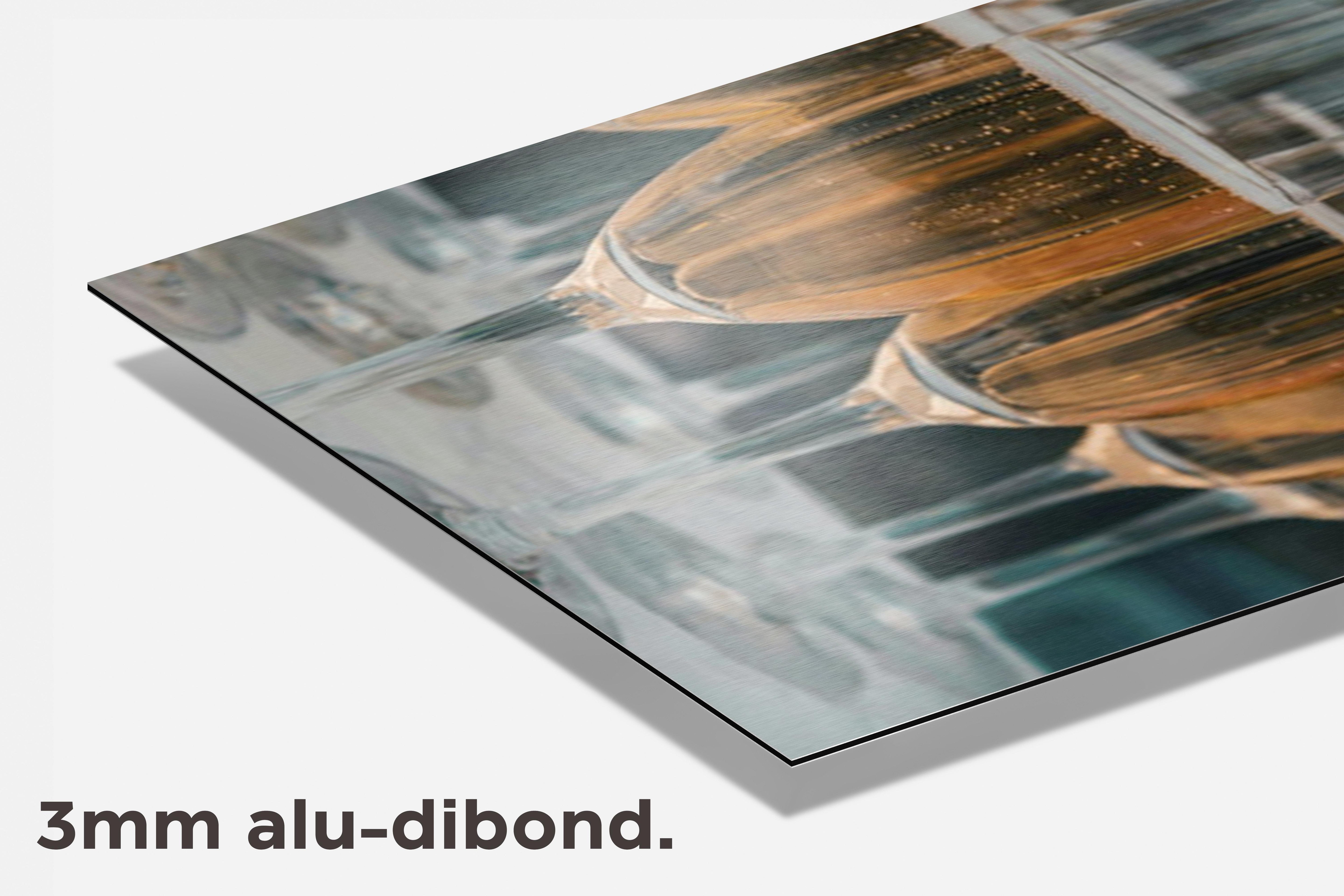 Glazen Champagne dibond detail