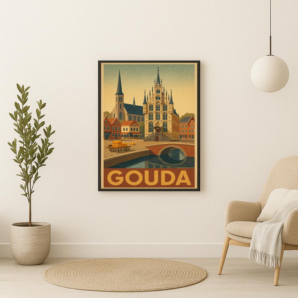 Gouda Text Vintage poster sfeerbeeld 2