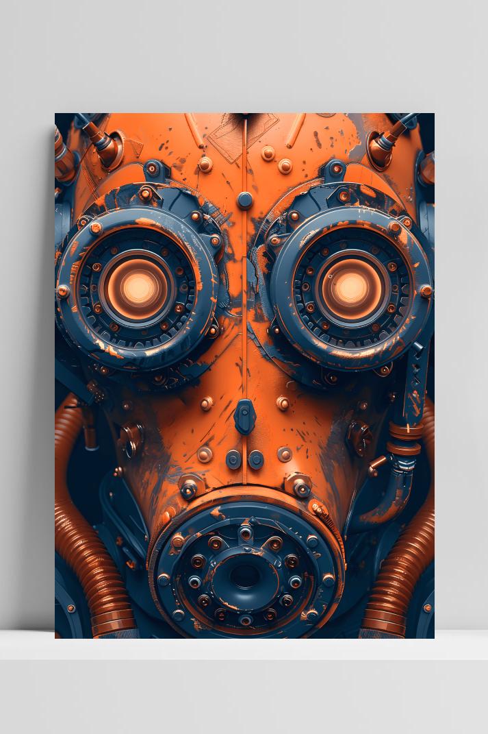Gasmasker op 3mm aluminium dibond