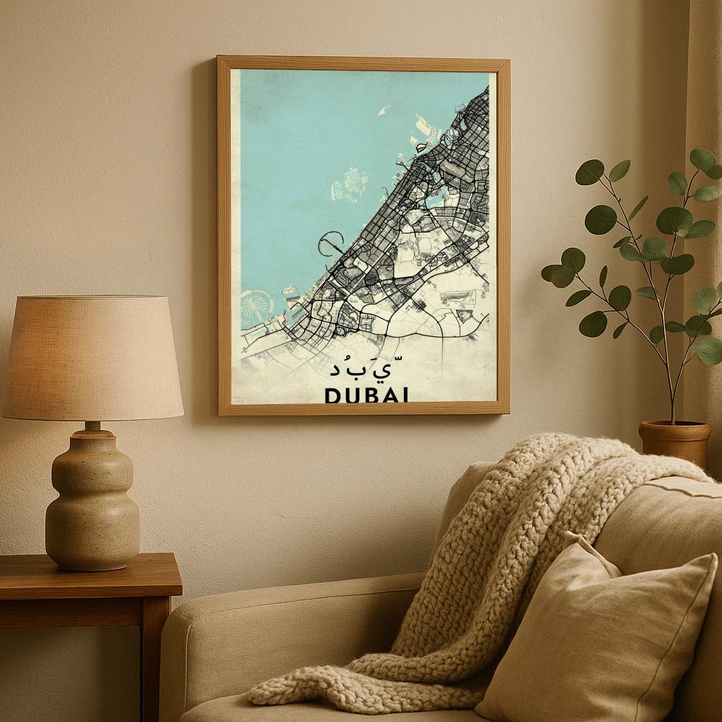 Dubai UAE Vintage poster sfeerbeeld 2