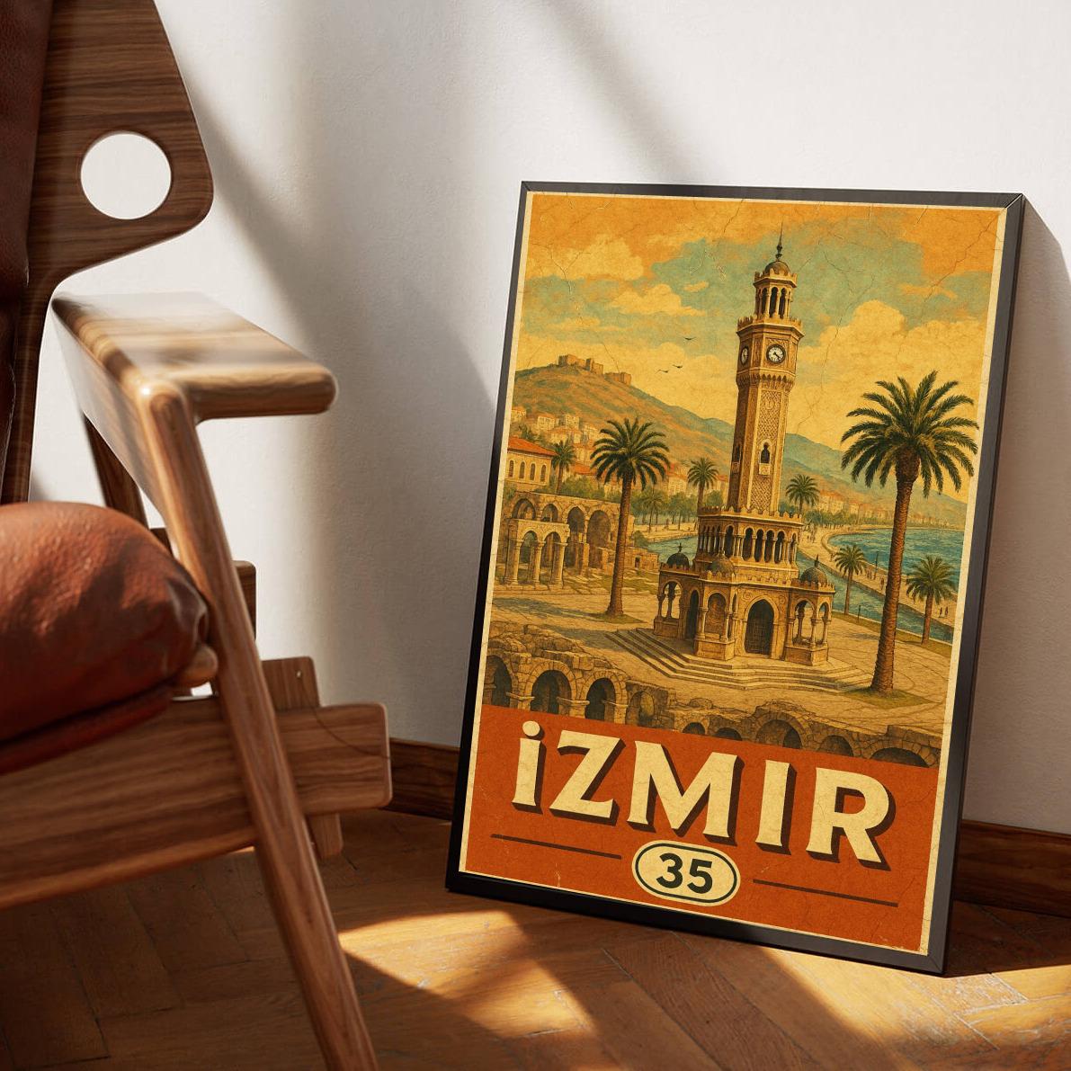 Izmir Turkey Vintage Text poster sfeerbeeld 3