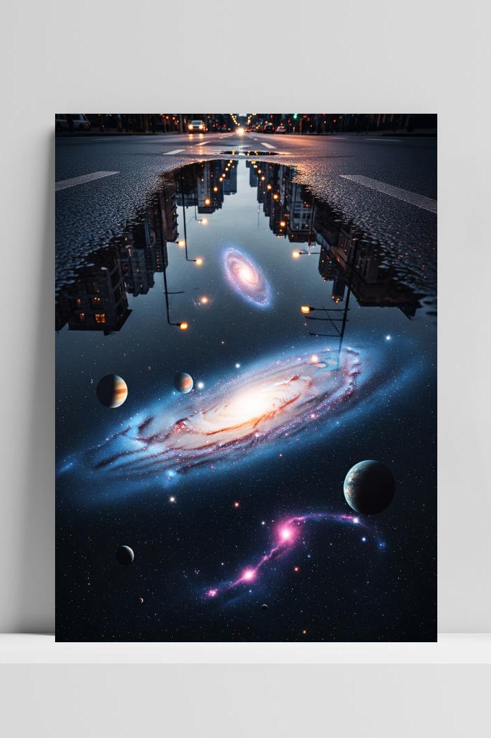 Galaxy City Surrealistic poster van 25 Artstreet