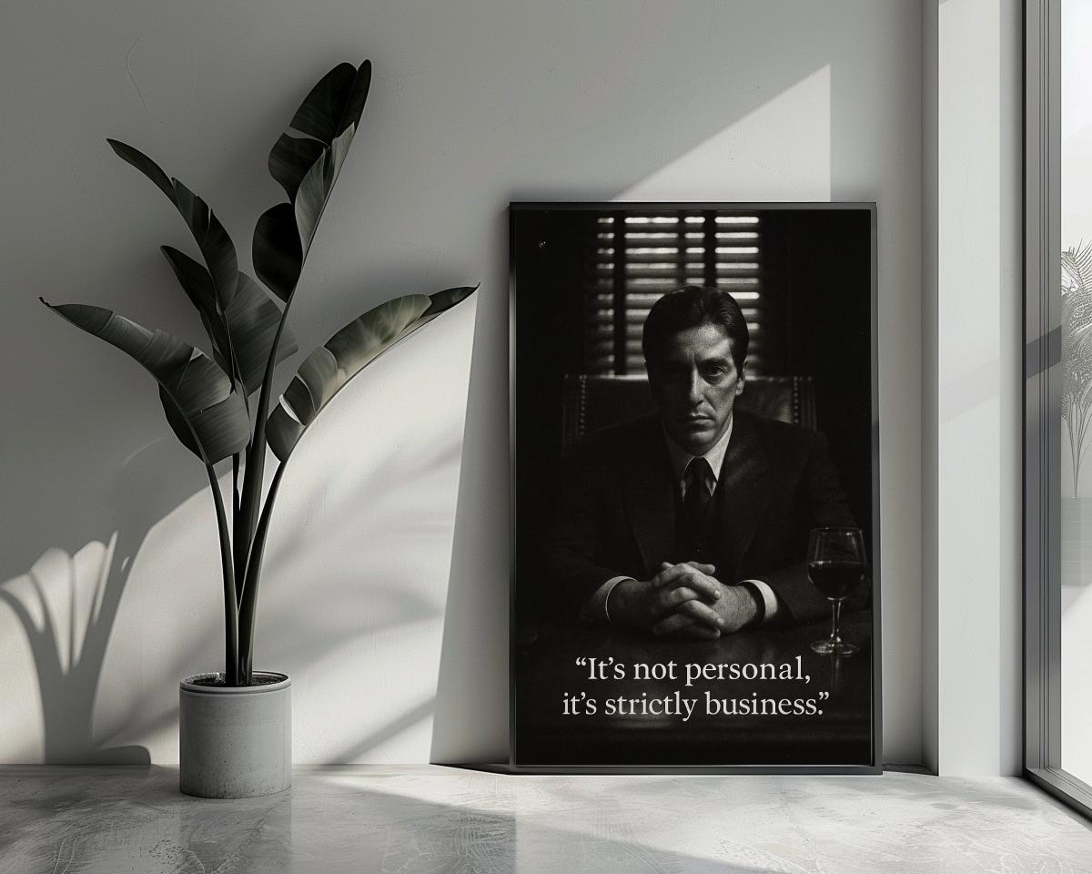 Al Pacino It's not Personal Text B&W The Godfather poster van 25 Artstreet