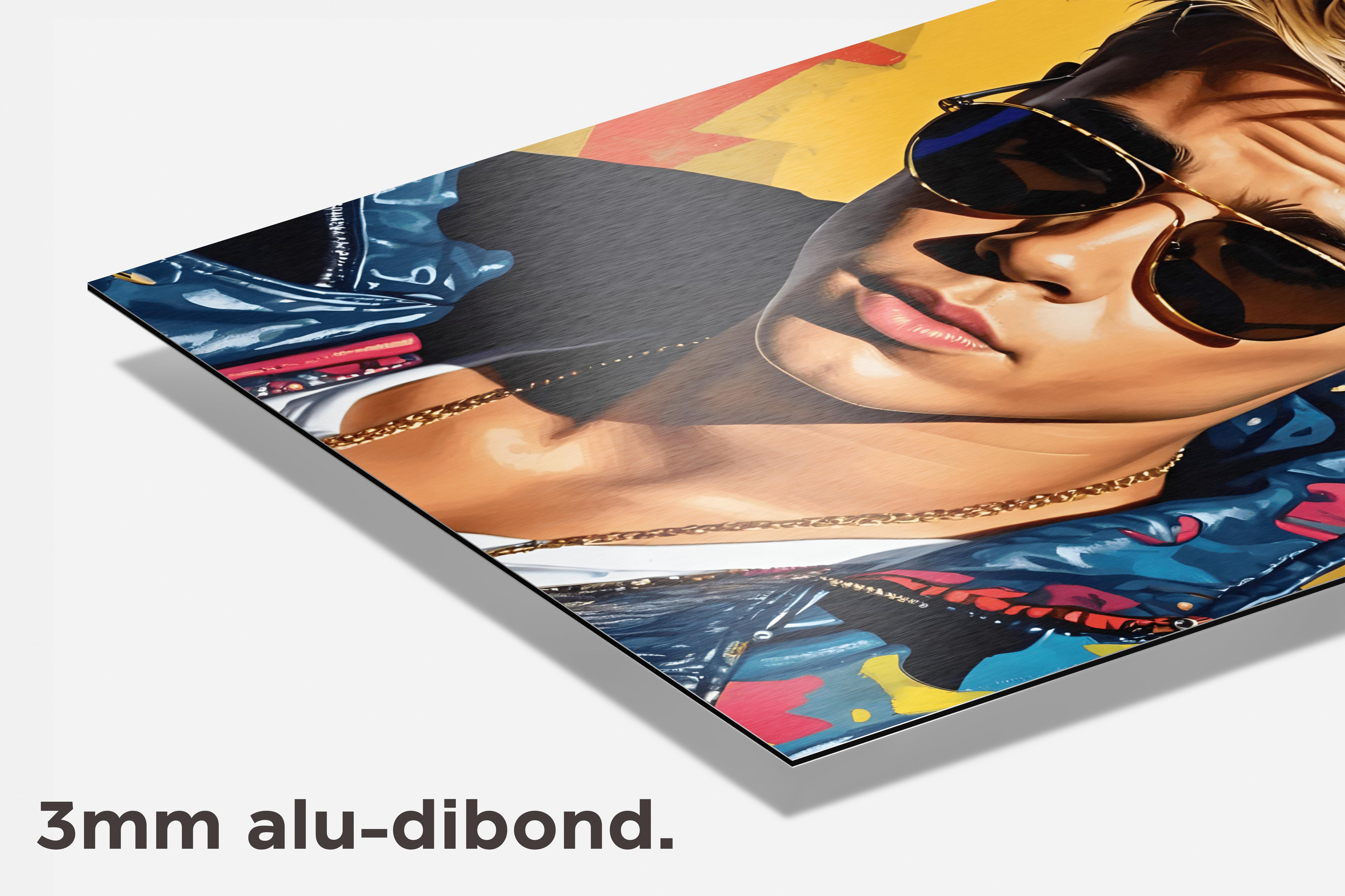 Justin Bieber Bril dibond detail