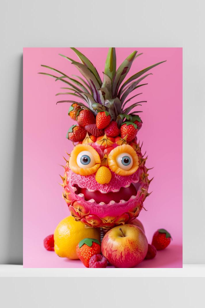 Grapjesvruchten op 3mm aluminium dibond
