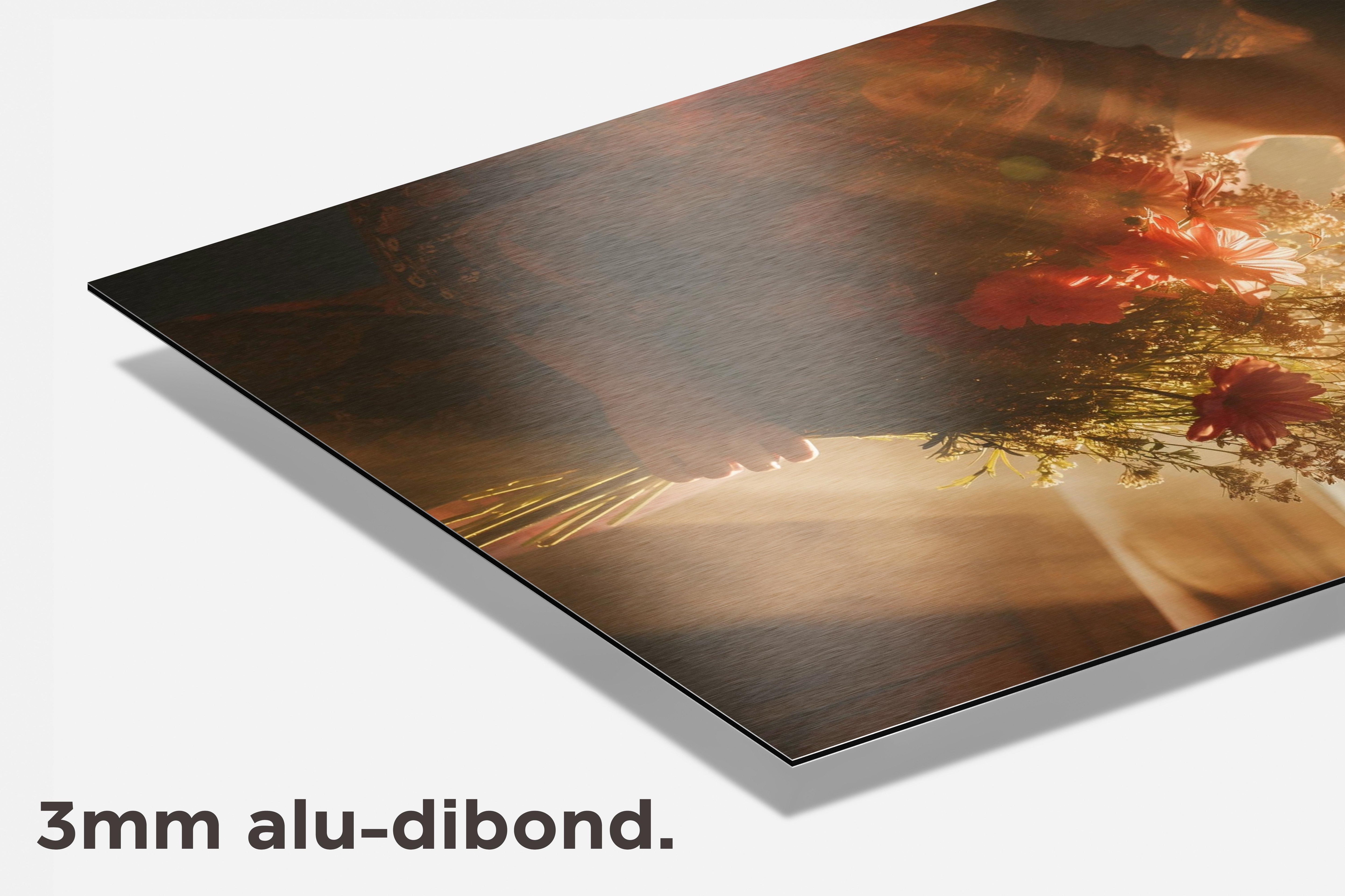 Vrouw Boeket Zon dibond detail