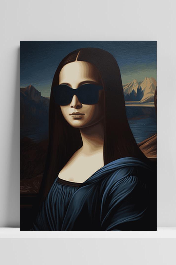 Mona Lisa Zonnenbril op 3mm aluminium dibond