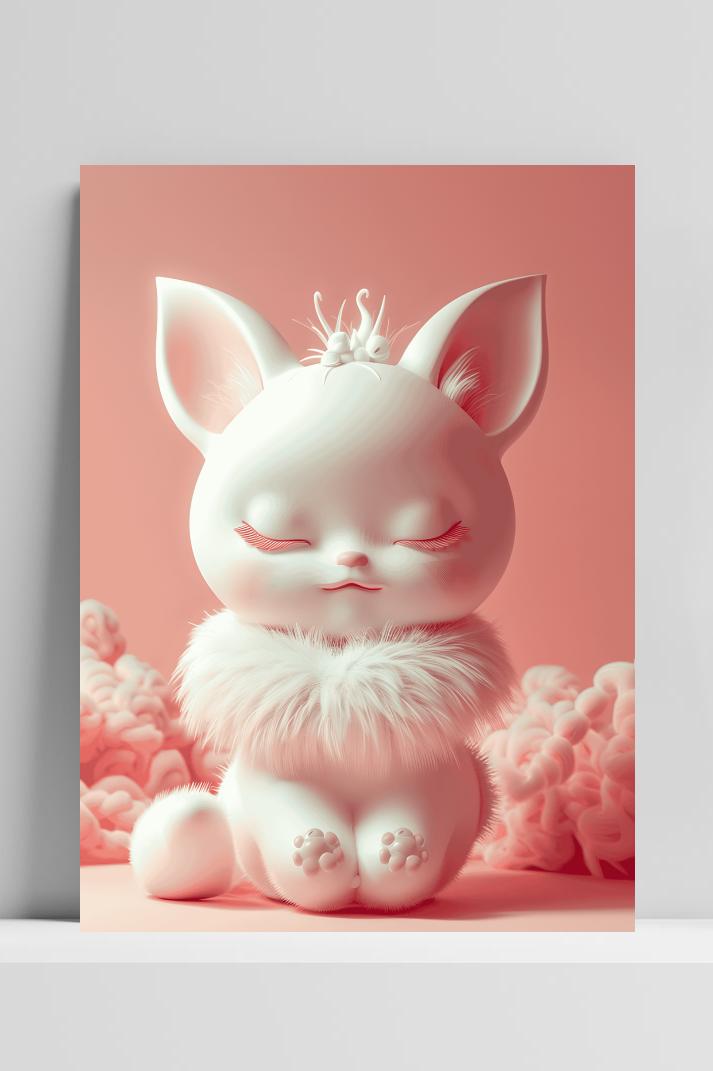 Roze Alien op 3mm aluminium dibond