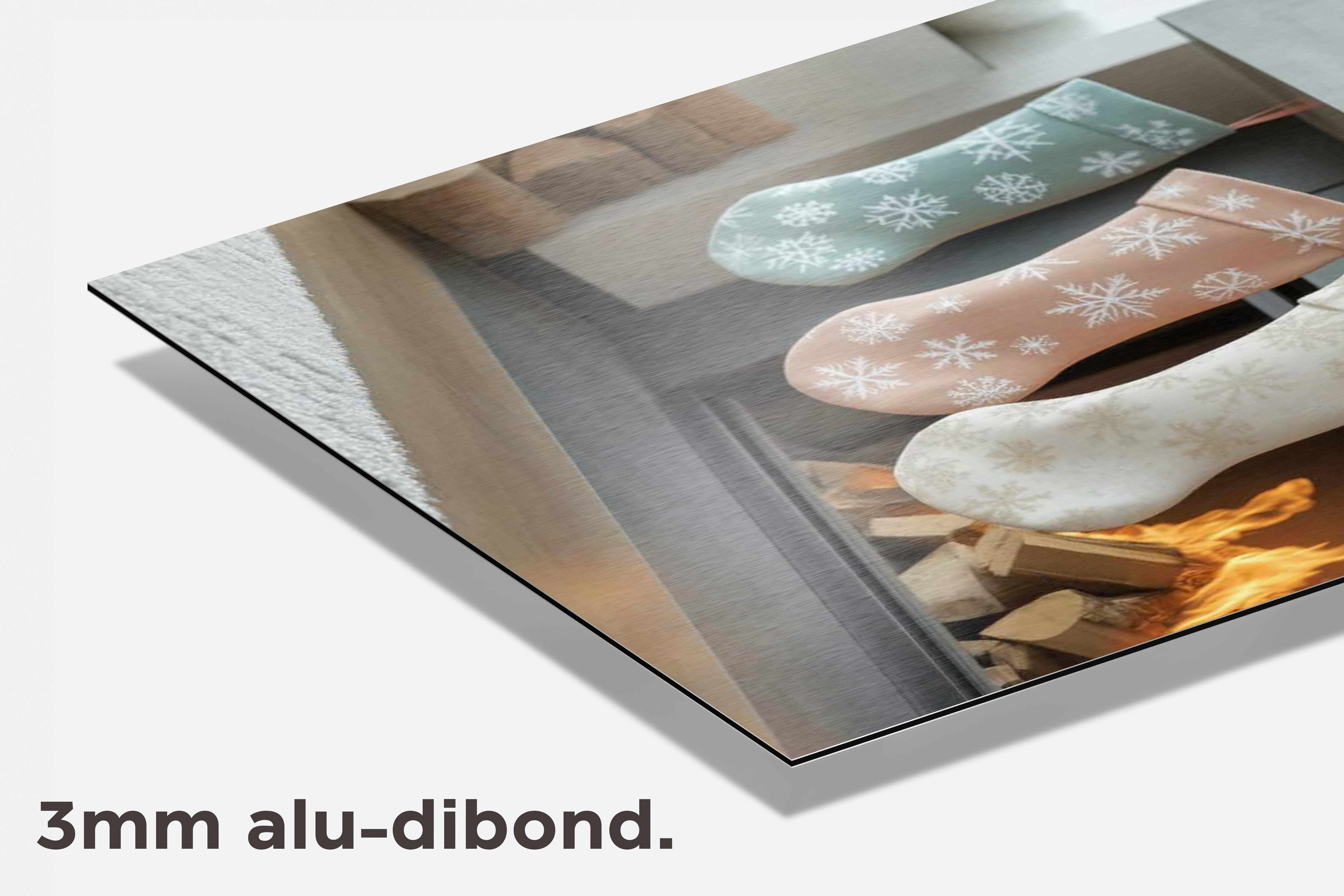 Kerstsokken dibond detail