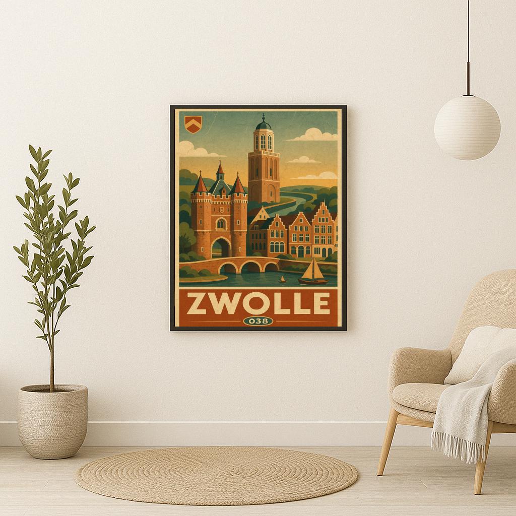 Zwolle Netherlands Vintage Text poster sfeerbeeld 2