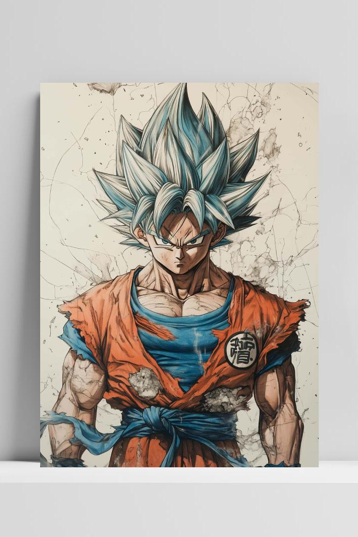Goku Dragon Ball op 3mm aluminium dibond