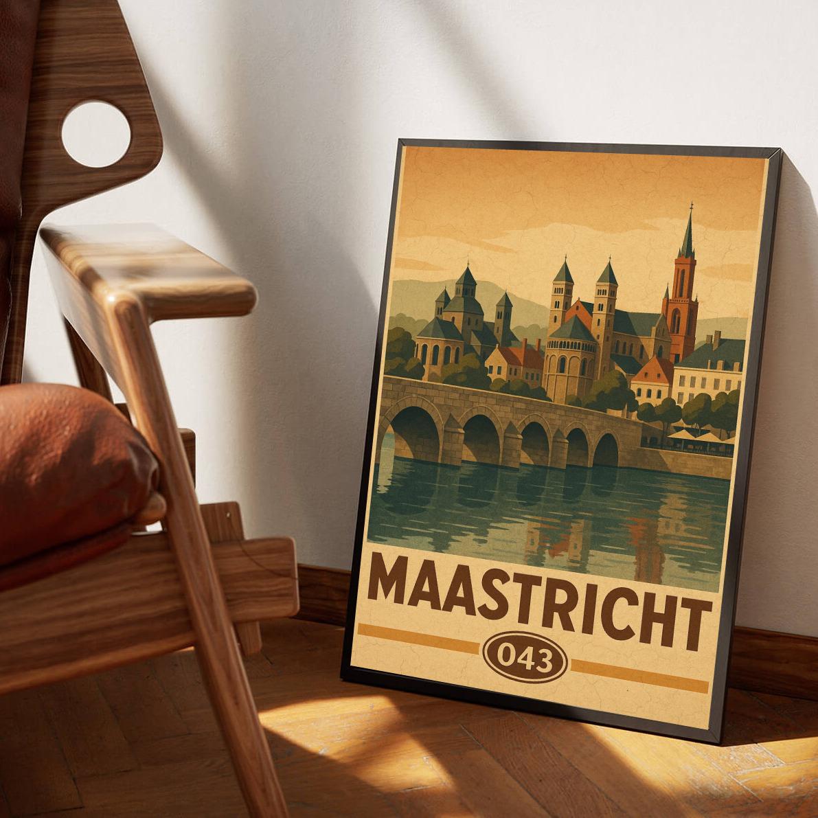 Maastricht Netherlands Vintage Text poster sfeerbeeld 3