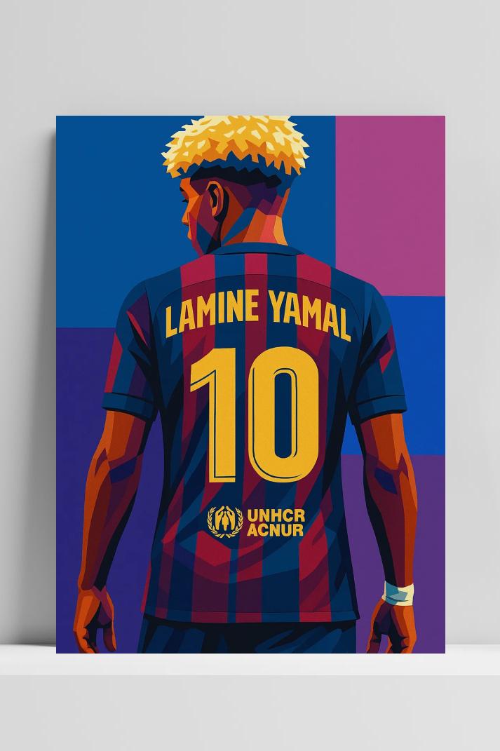 Lamine Yamal op 3mm aluminium dibond