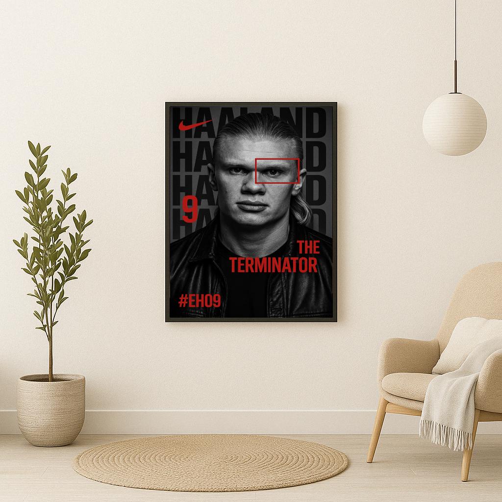 Erling Haaland The Terminator Red poster sfeerbeeld 2