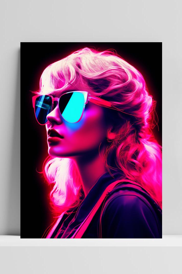 Taylor Swift Neon op 3mm aluminium dibond