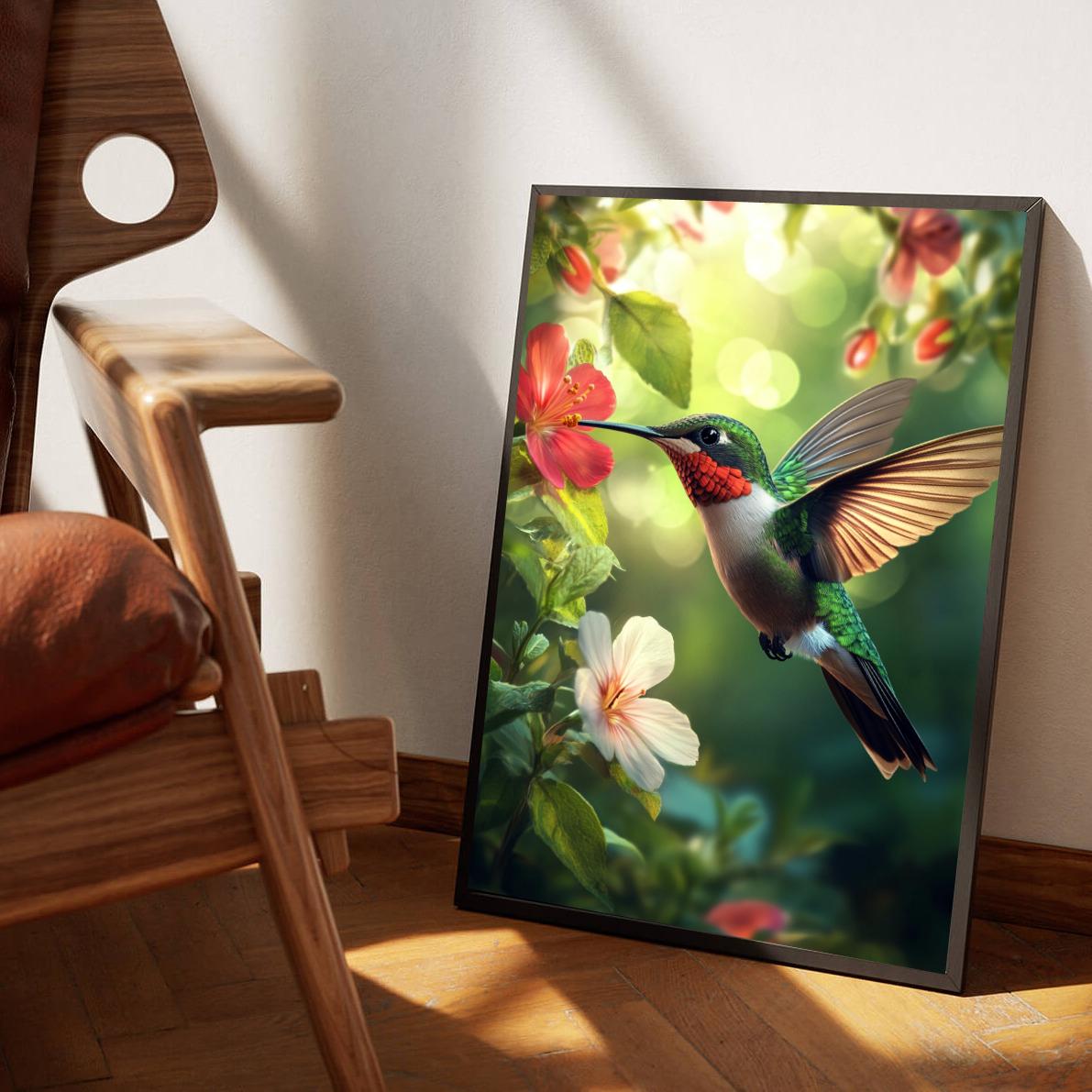 Humming Bird Flowers poster sfeerbeeld 3