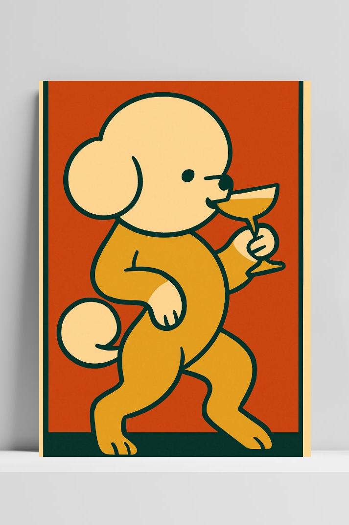 Dog Martini Art poster van 25 Artstreet