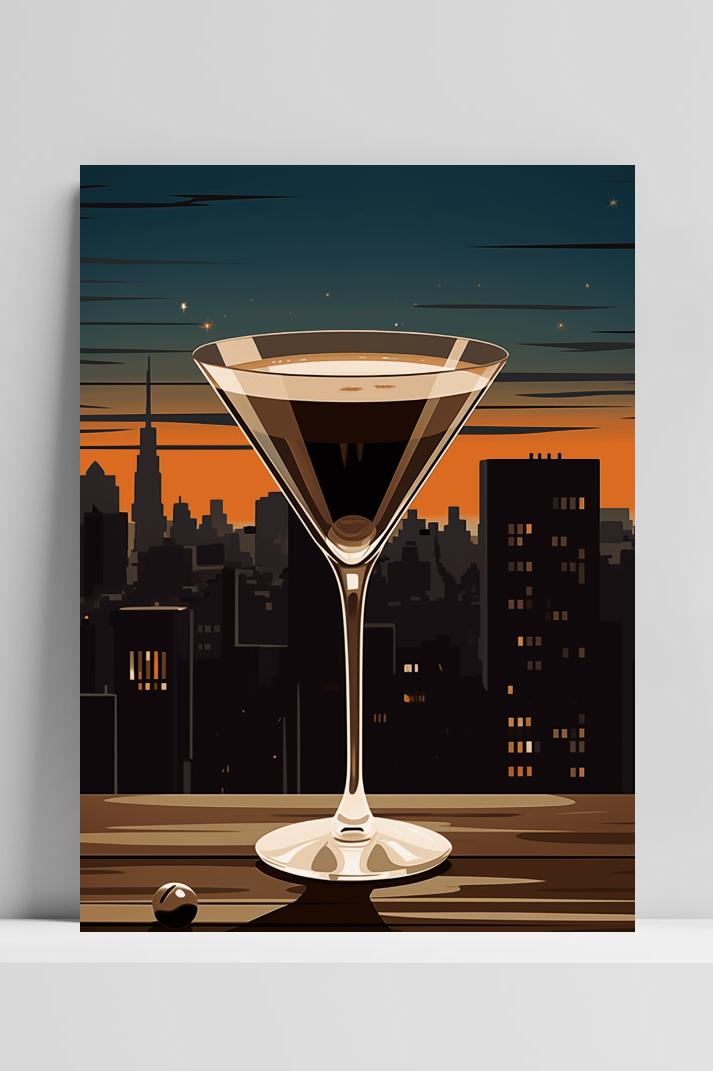 Espresso Martini op 3mm aluminium dibond