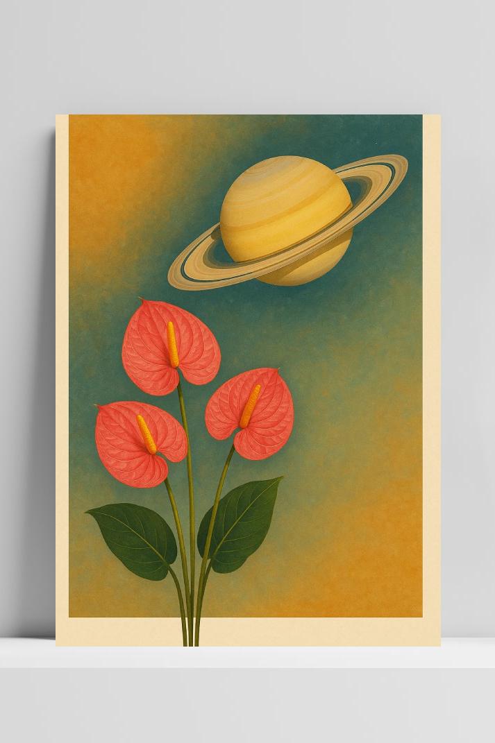 Anthurium Flower Saturn dans un intérieur