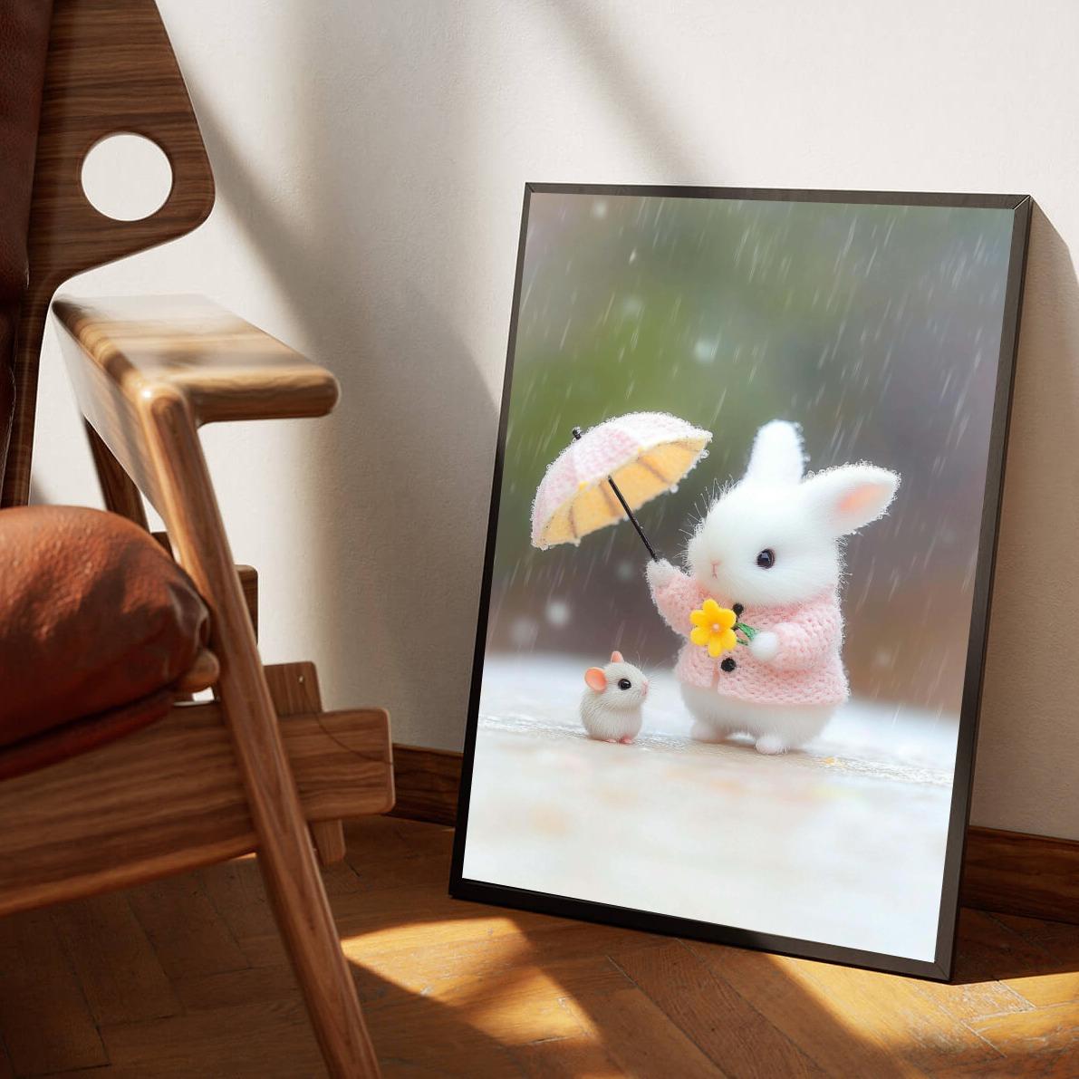 Rabbit Mouse Umbrella dans un intérieur
