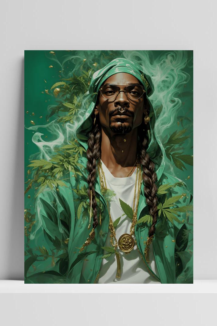 Snoop Dogg Wiet op 3mm aluminium dibond