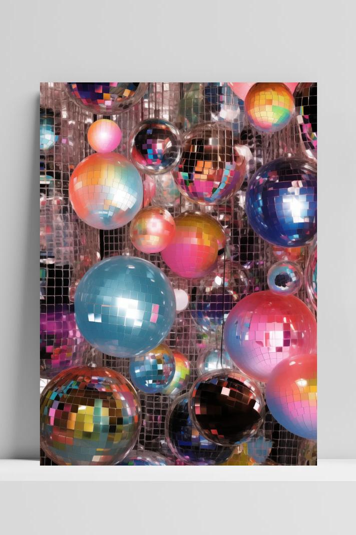 Discoballen Kleuren op 3mm aluminium dibond