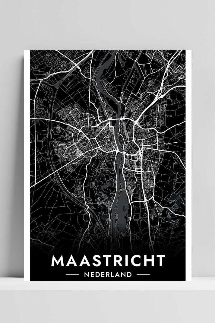 Maastricht Map op 3mm aluminium dibond