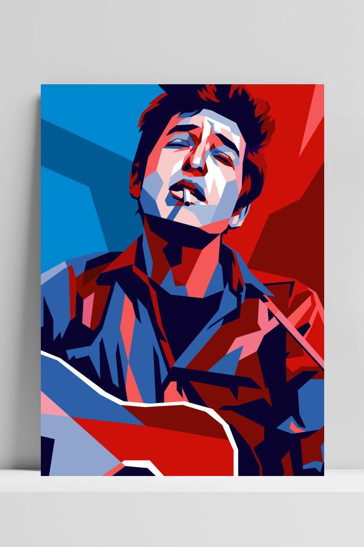 Bob Dylan op 3mm aluminium dibond