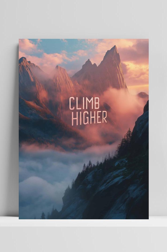 Climb Higher op 3mm aluminium dibond