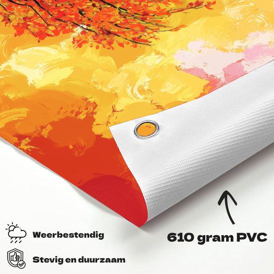 Tuinposter Boom materiaal-detail: 610 grams weerbestendig PVC-doek