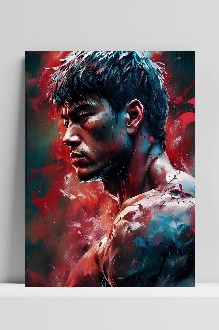 Vechter Anime op 3mm aluminium dibond