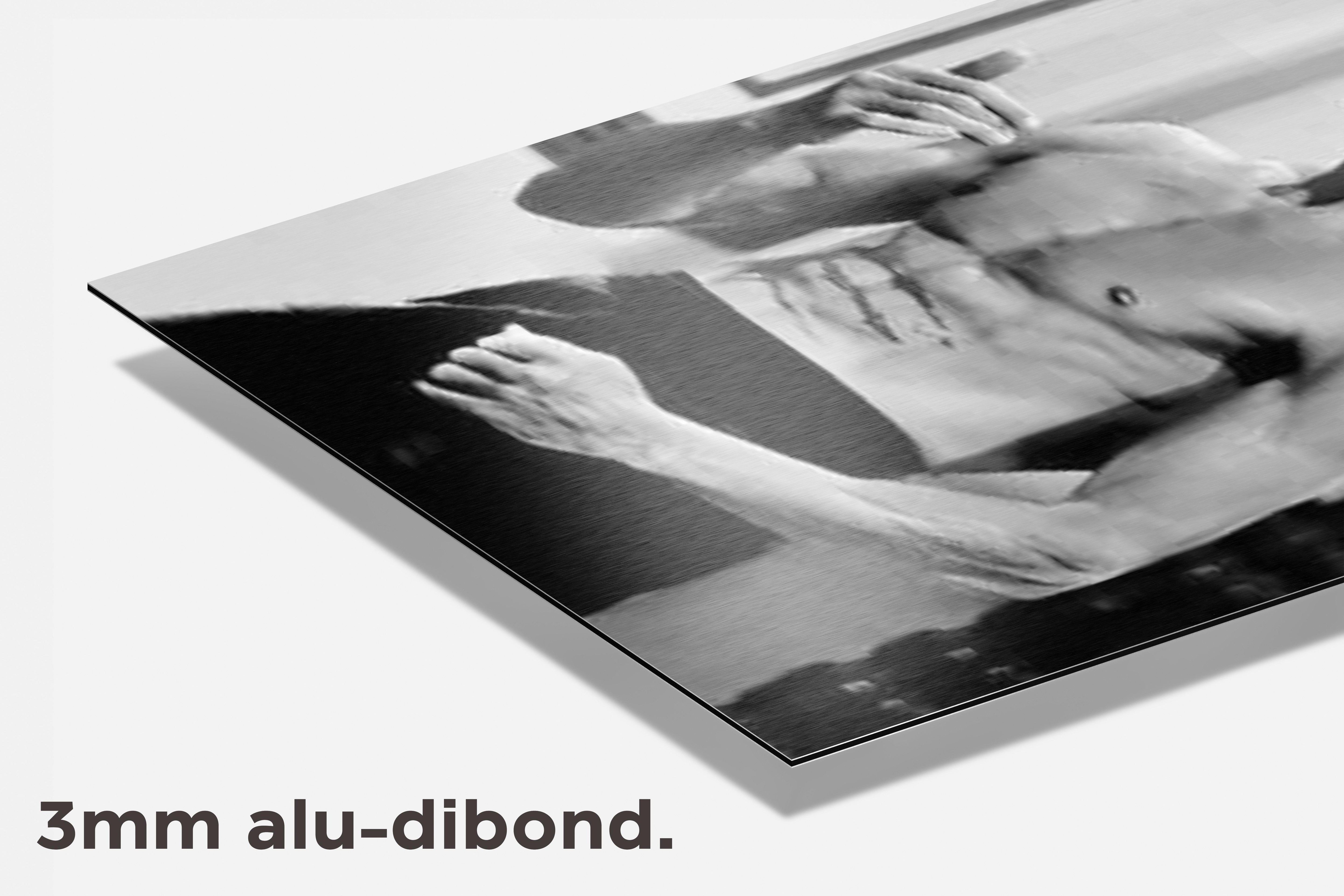 Bruce Lee Zwart-Wit dibond detail