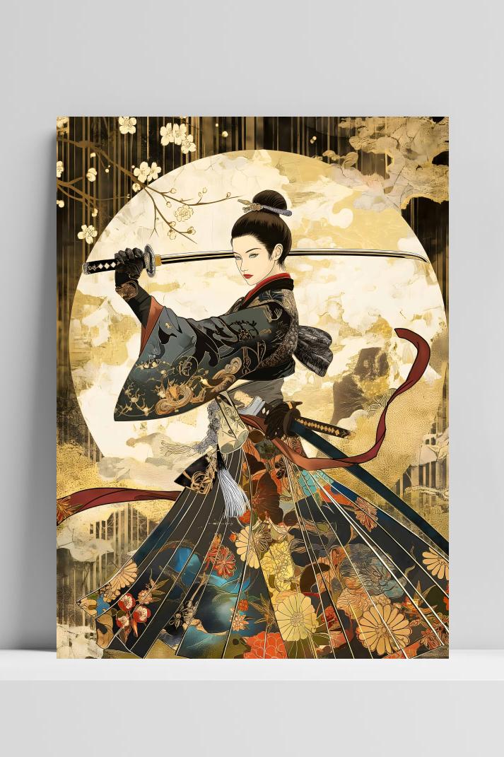Kimono Samurai op 3mm aluminium dibond