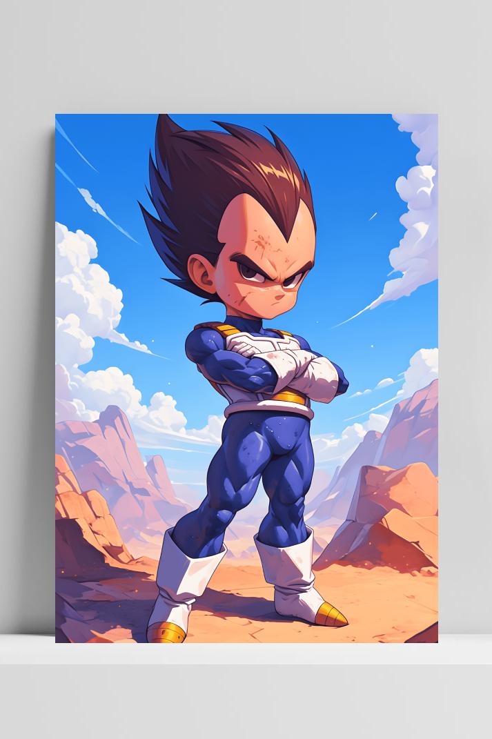 Dragonball Vegeta op 3mm aluminium dibond