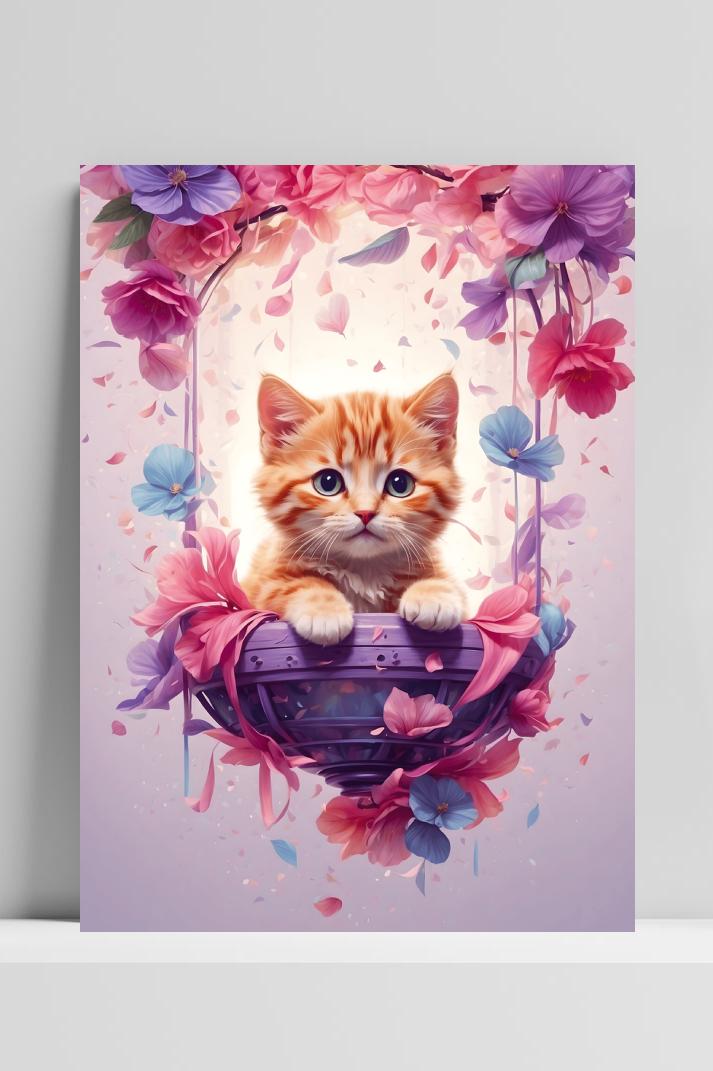 Poes Roze op 3mm aluminium dibond
