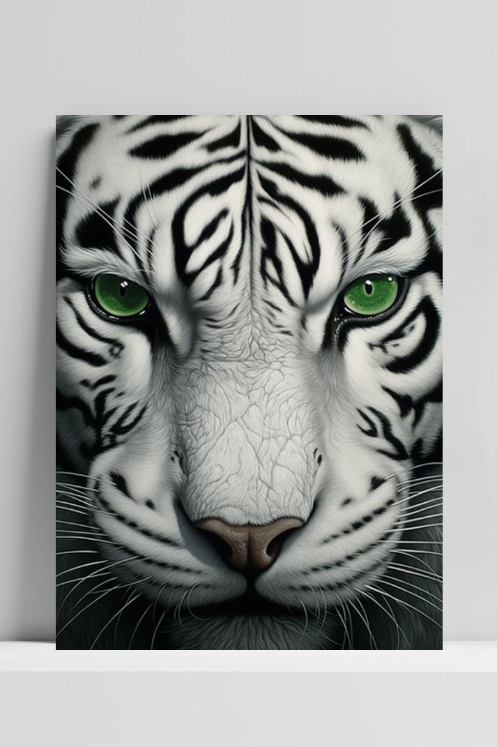 Tijger Groen op 3mm aluminium dibond