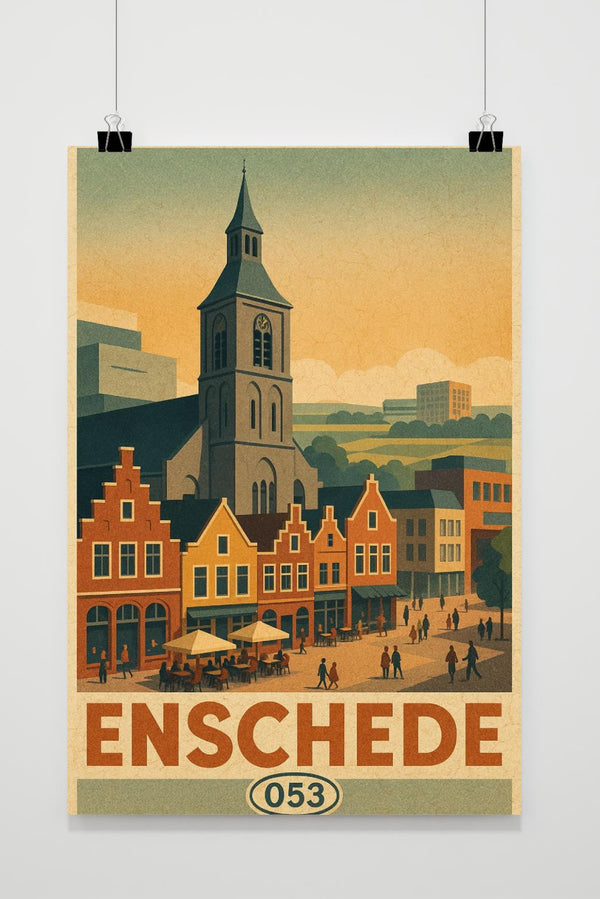 Enschede Netherlands Vintage Poster