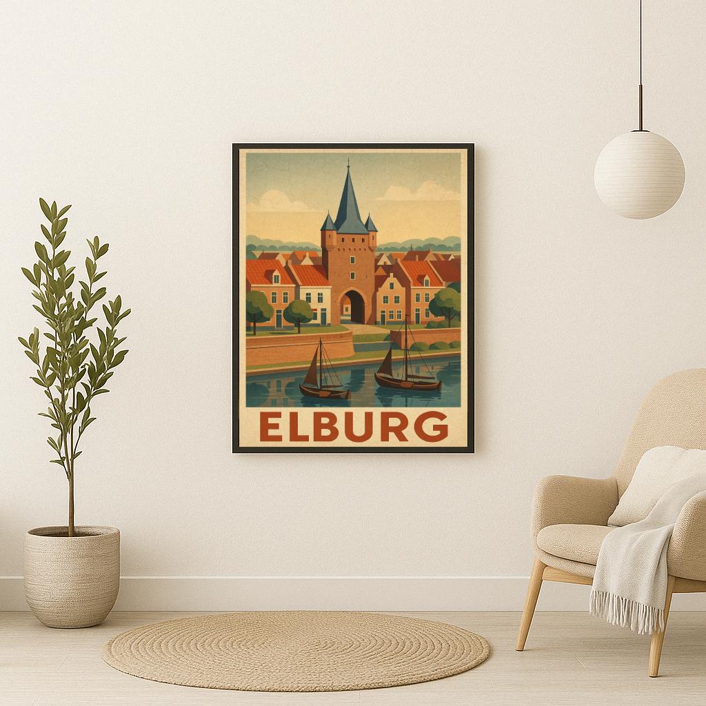 Elburg Text Vintage poster sfeerbeeld 2