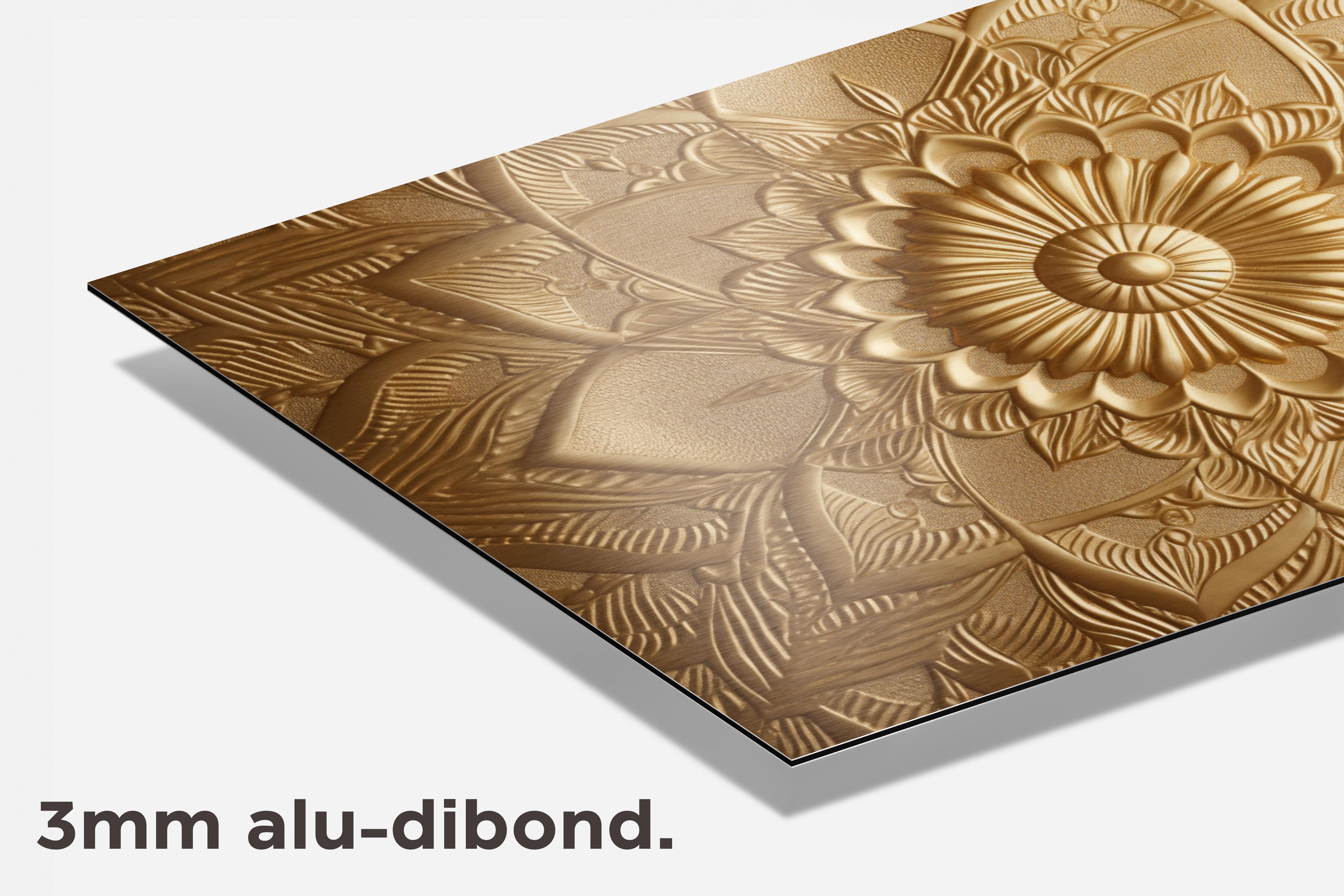 Mandala Goud Metaal dibond detail