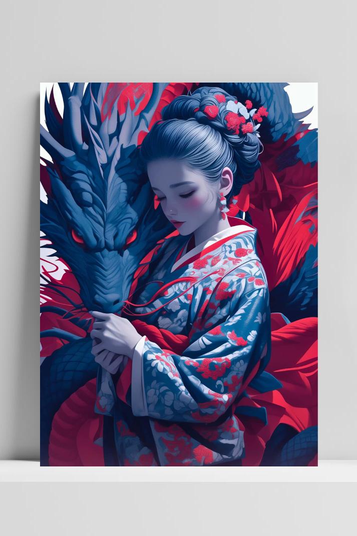 Dragon Girl op 3mm aluminium dibond