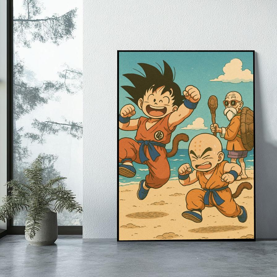 Goku Krillin Master Roshi Dragon Ball poster sfeerbeeld 1