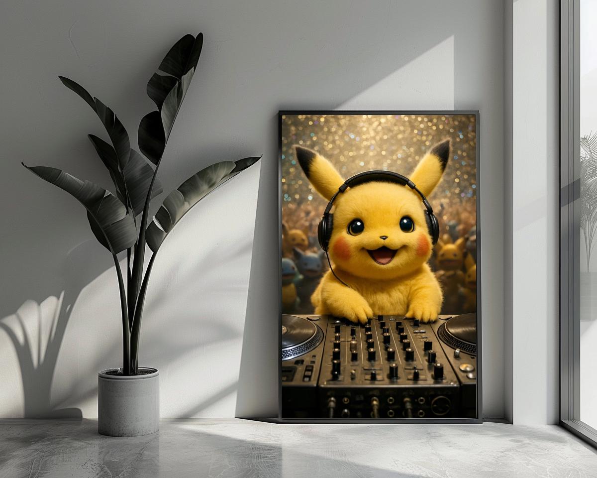 Pikachu Pokémon DJ poster van 25 Artstreet