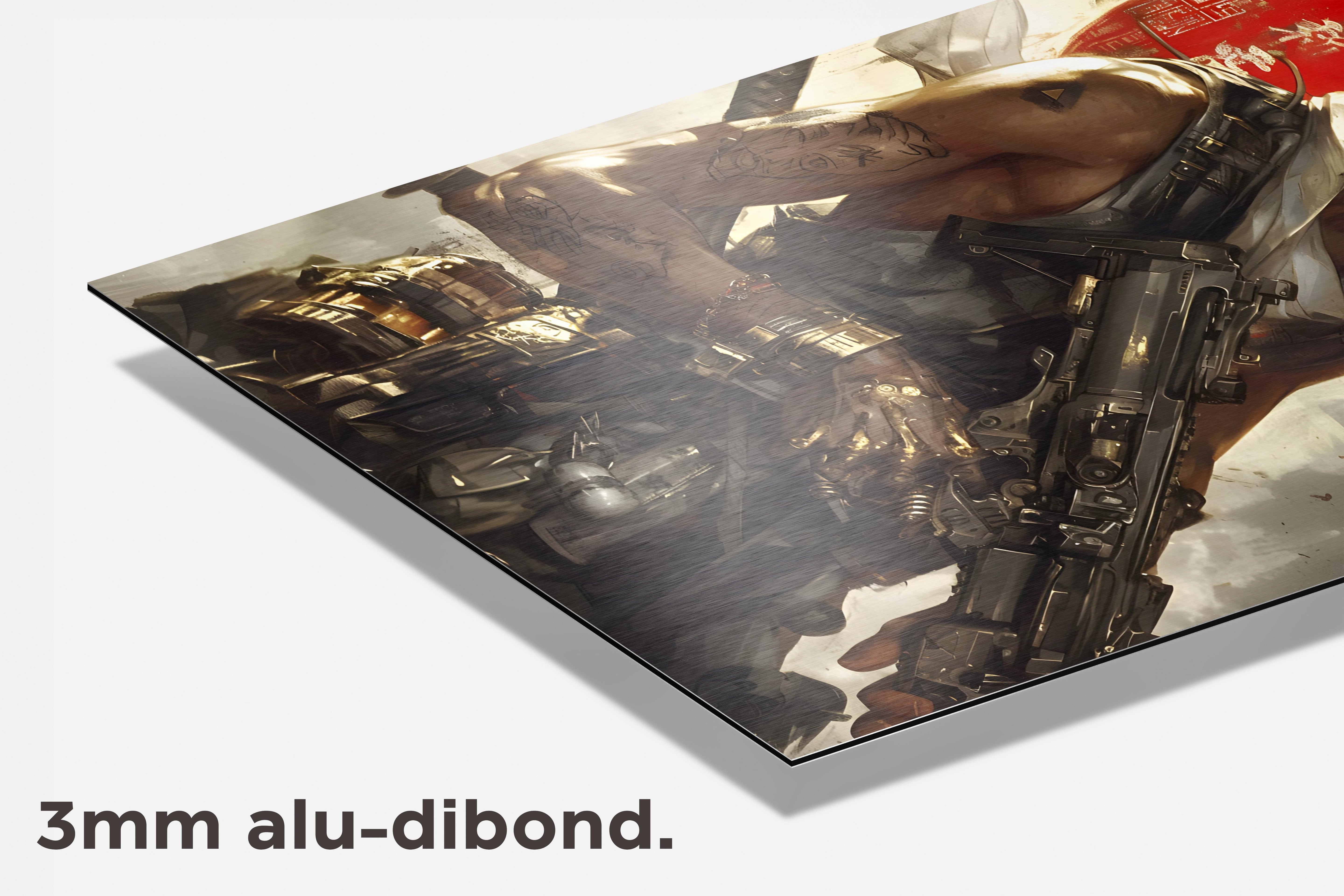 Vrouw Soldaat dibond detail