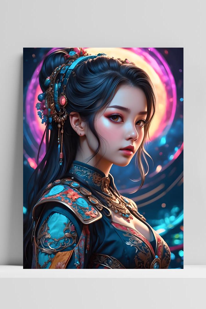 Anime Prinses op 3mm aluminium dibond