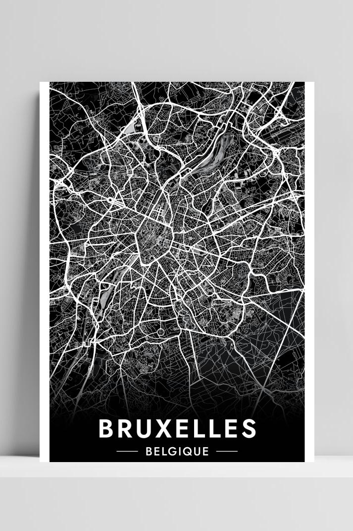 Brussel Map op 3mm aluminium dibond